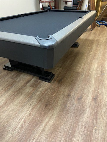 Black/Gray Leather Pool Table
