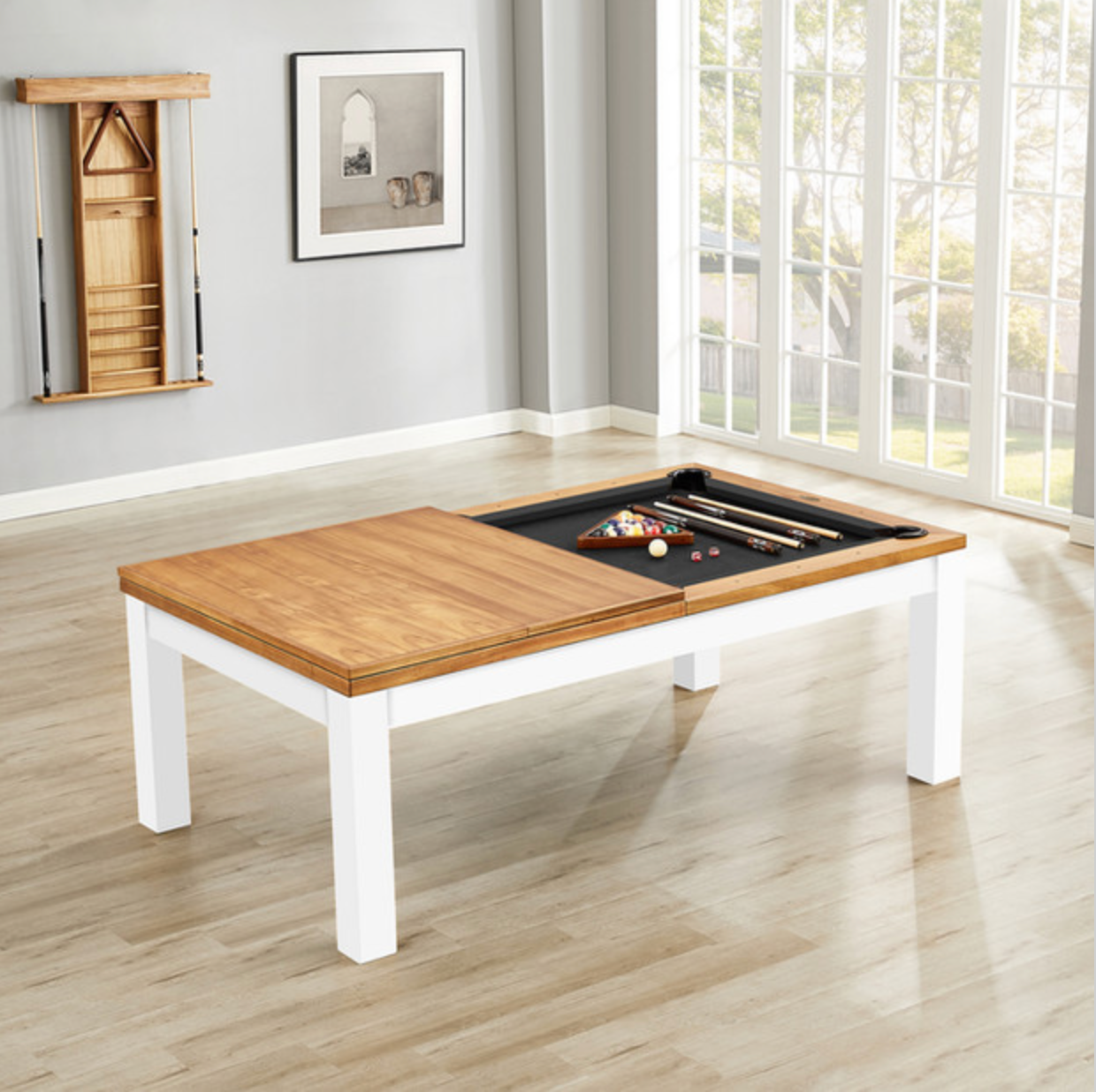 Penelope II 8' Pool Table in Acacia & White