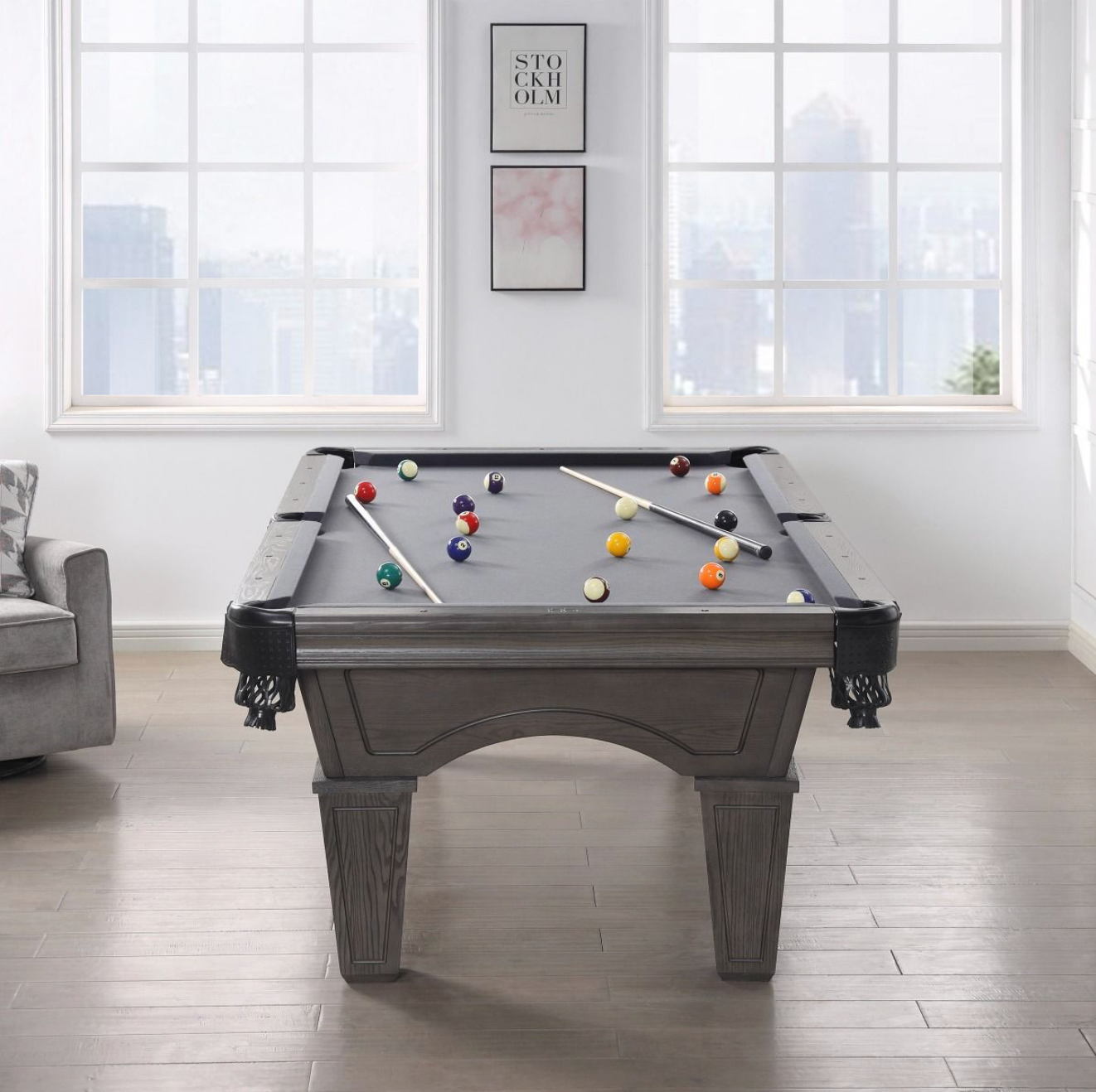 Hayden 8' Pool Table in Charcoal