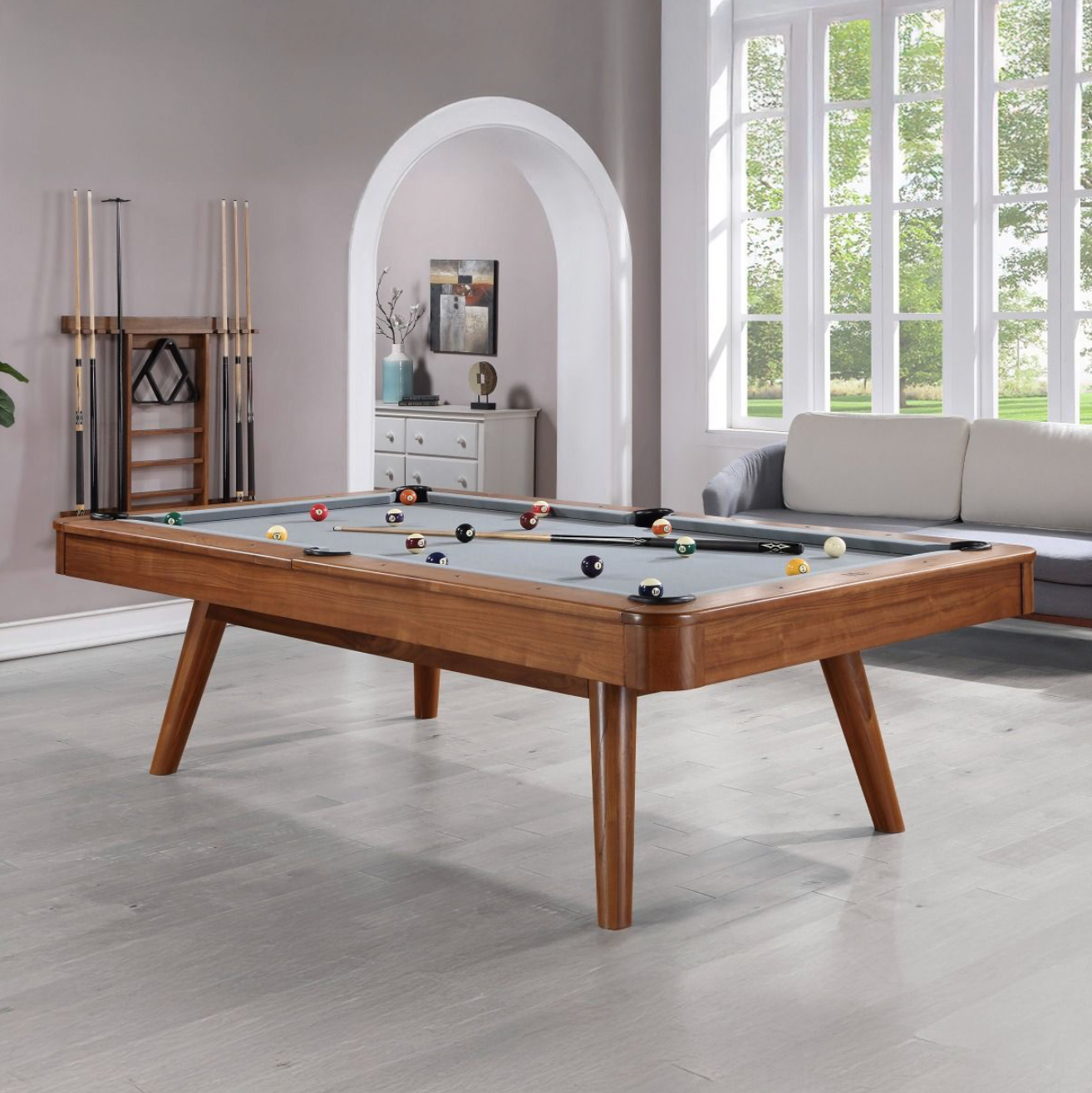 Elton 7' Pool Table in Walnut Mist