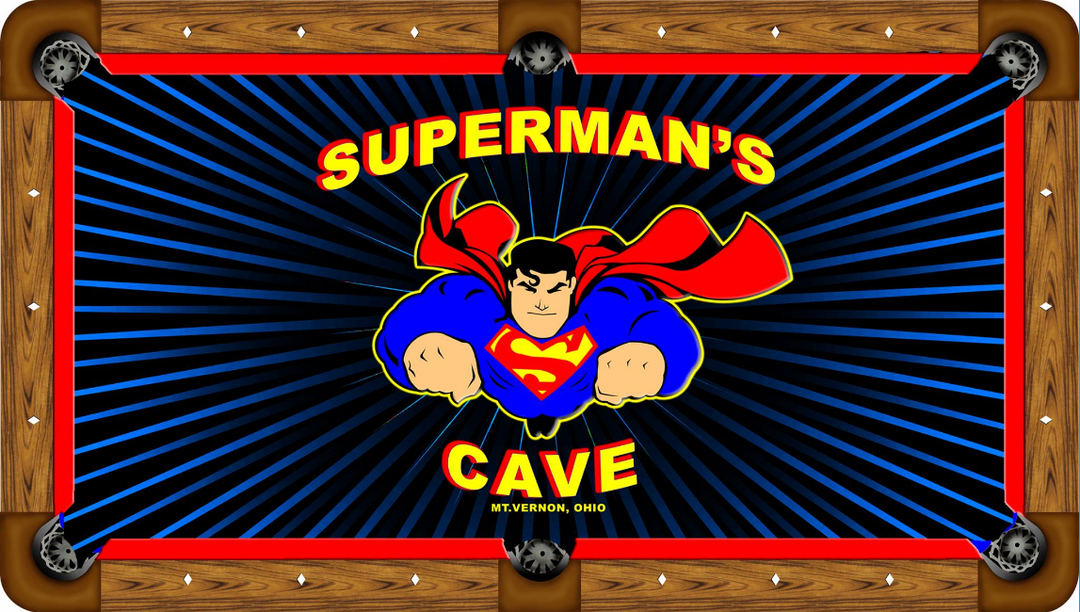 Super Man Cave Custom Pool Table Felt