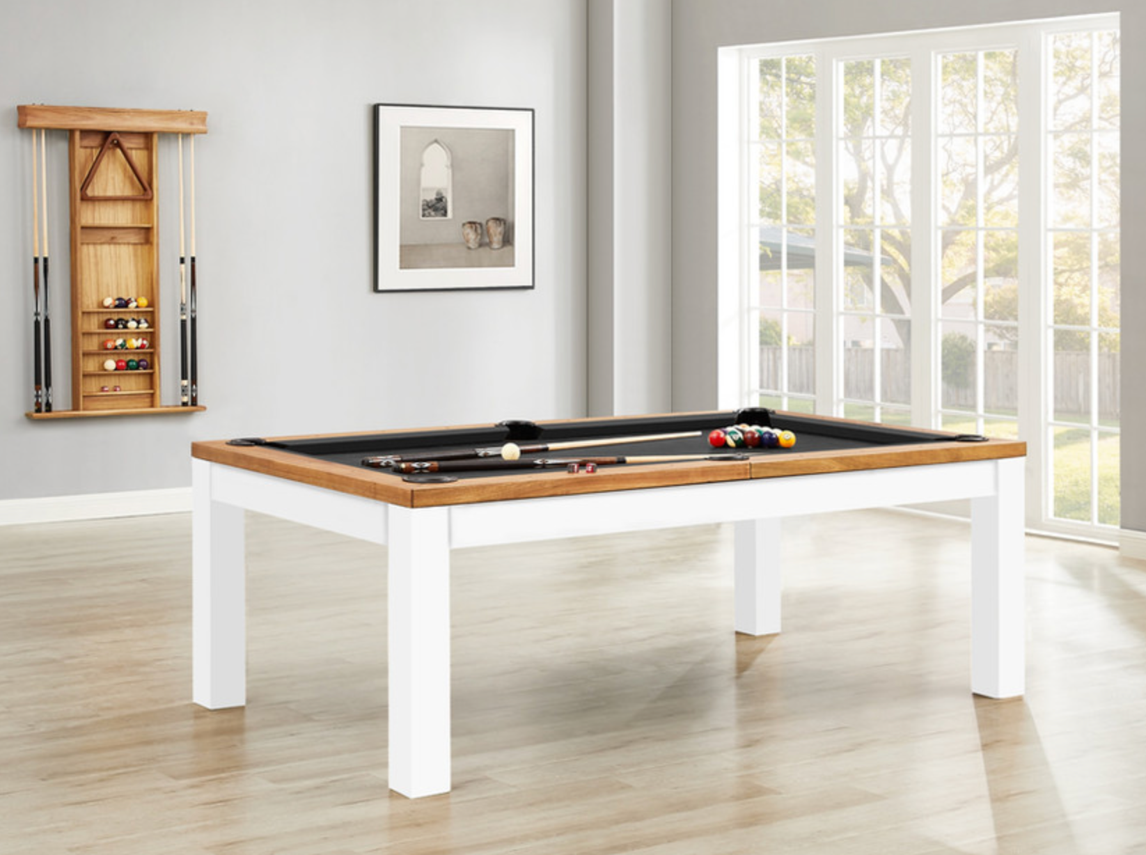 Penelope II 8' Pool Table in Acacia & White