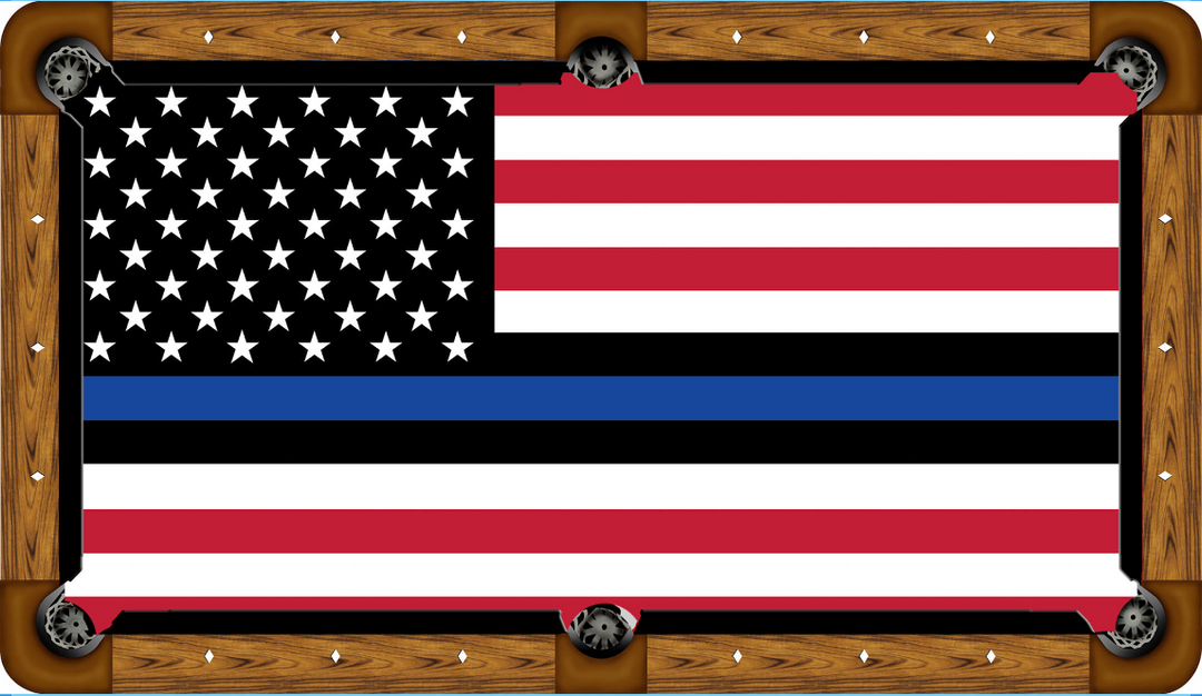 Blue Ban American Flag Custom Pool Table Felt