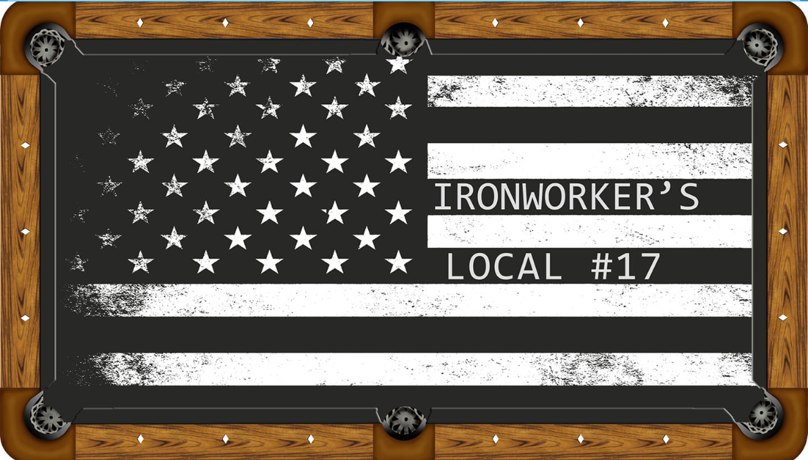 Iron Worker Flag Custom Pool Table Felt