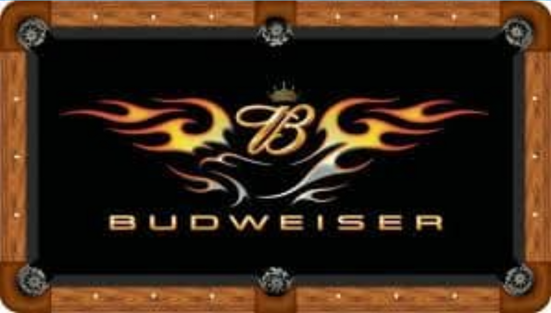 Budweiser Flames Custom Pool Table Felt