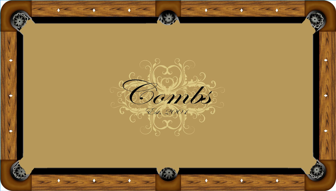 Combs Emblem Custom Pool Table Felt