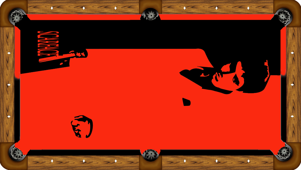 Red Scarface Custom Pool Table Felt