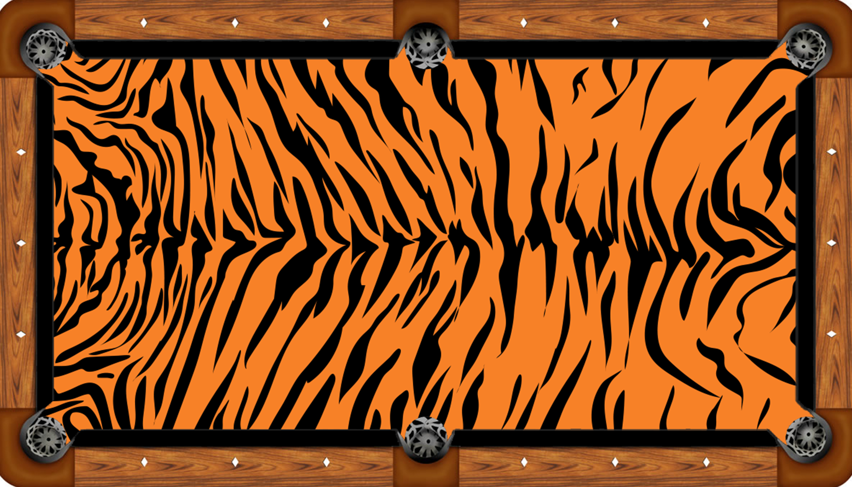 Tiger Stripe Black Rails Custom Pool Table Felt Any Design 7ft 8ft 9ft Billiard Cloth