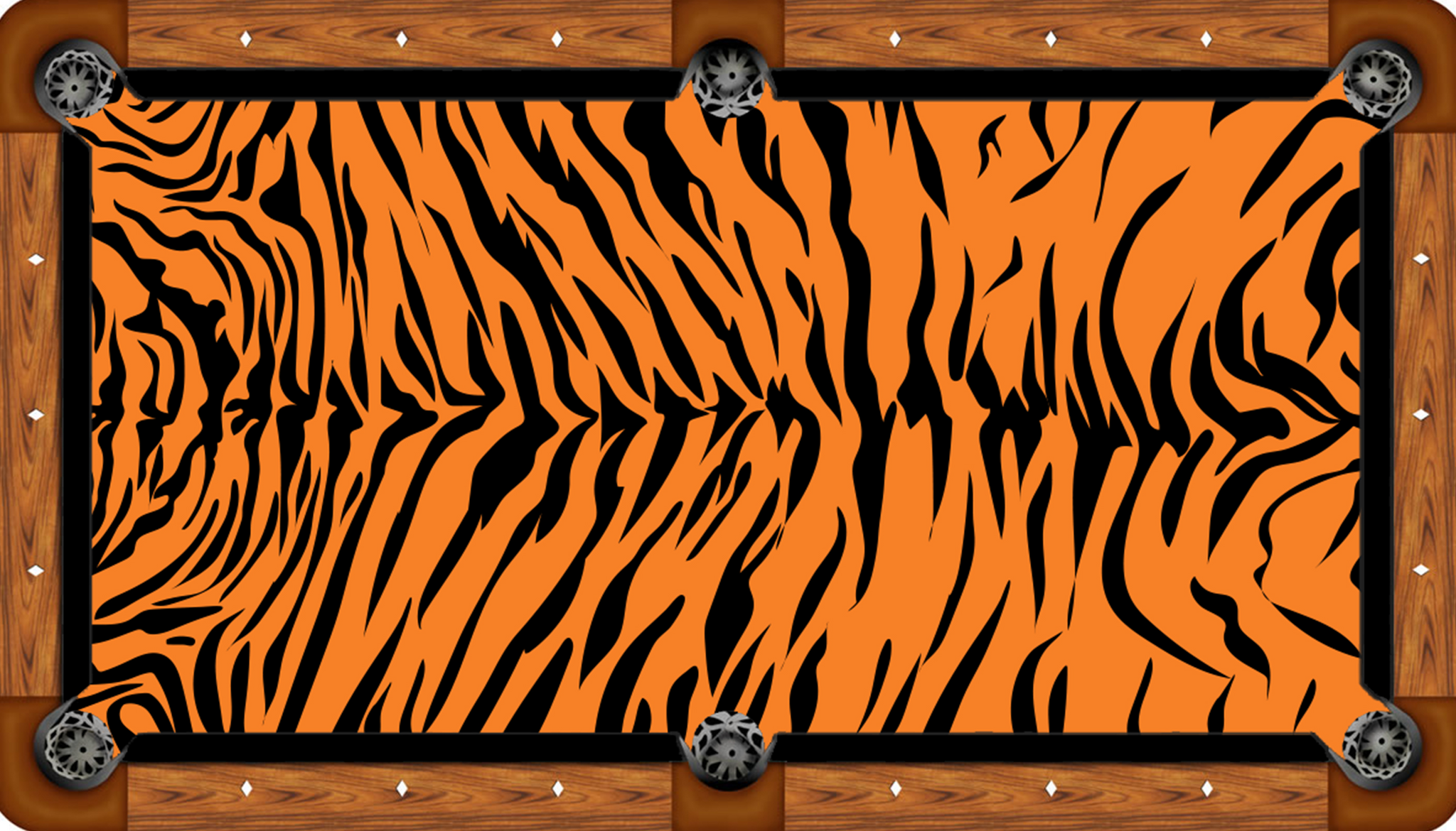 Tiger Stripe Black Rails Custom Pool Table Felt Any Design 7ft 8ft 9ft Billiard Cloth