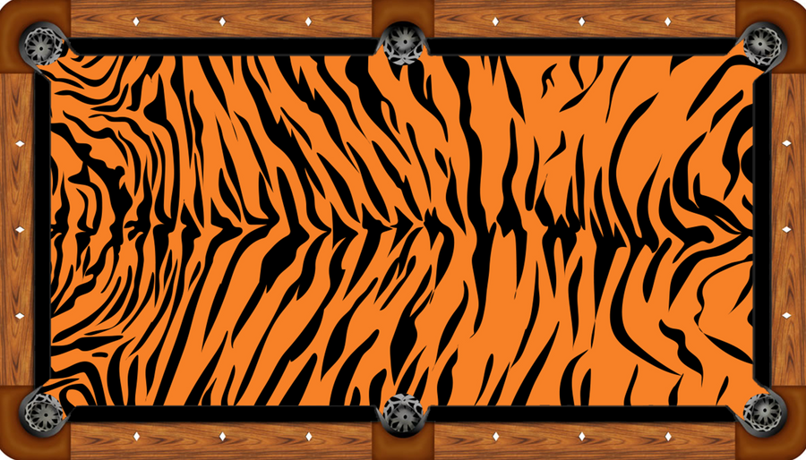 Tiger Stripe Black Rails Custom Pool Table Felt Any Design 7ft 8ft 9ft Billiard Cloth