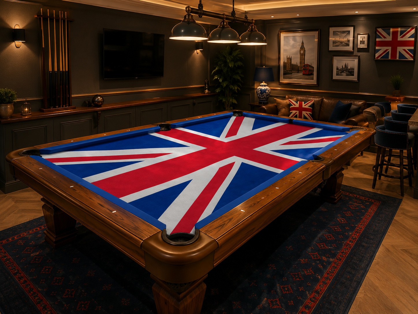 United Kingdom Print Custom Pool Table Felt Any Design 7ft 8ft 9ft Billiard Cloth