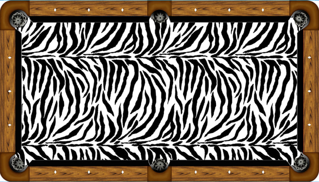 Zebra Stripes Custom Pool Table Felt Any Design 7ft 8ft 9ft Billiard Cloth