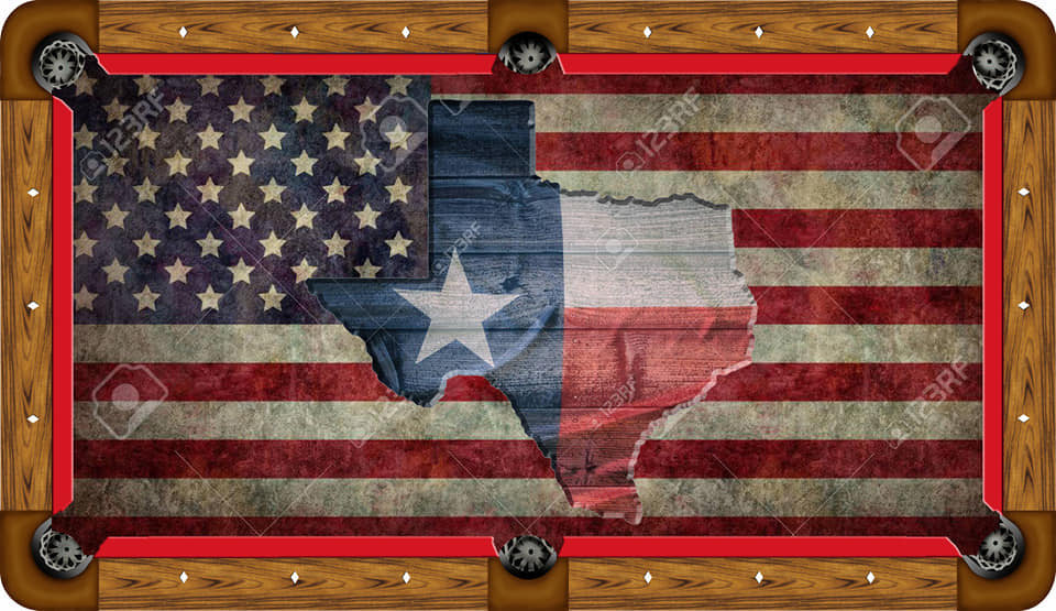 American Flag Texas Custom Pool Table Felt