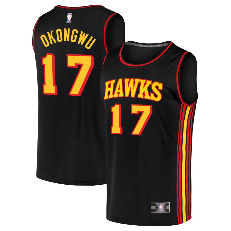 Onyeka Okongwu Youth Fanatics  Black Atlanta Hawks Fast Break Replica Custom Jersey - Statement Edition
