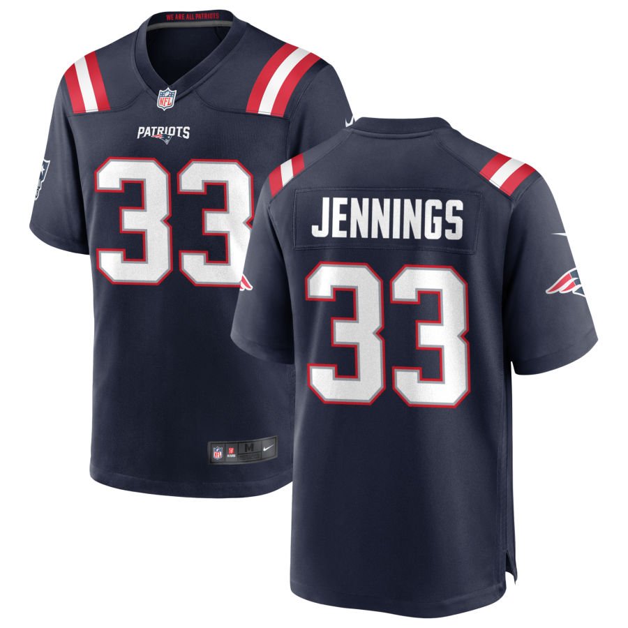 Anfernee Jennings Men's Nike New England Patriots Navy Custom Game Jersey