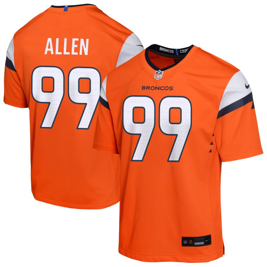 Zach Allen Youth Nike Orange Denver Broncos Team Custom Game Jersey