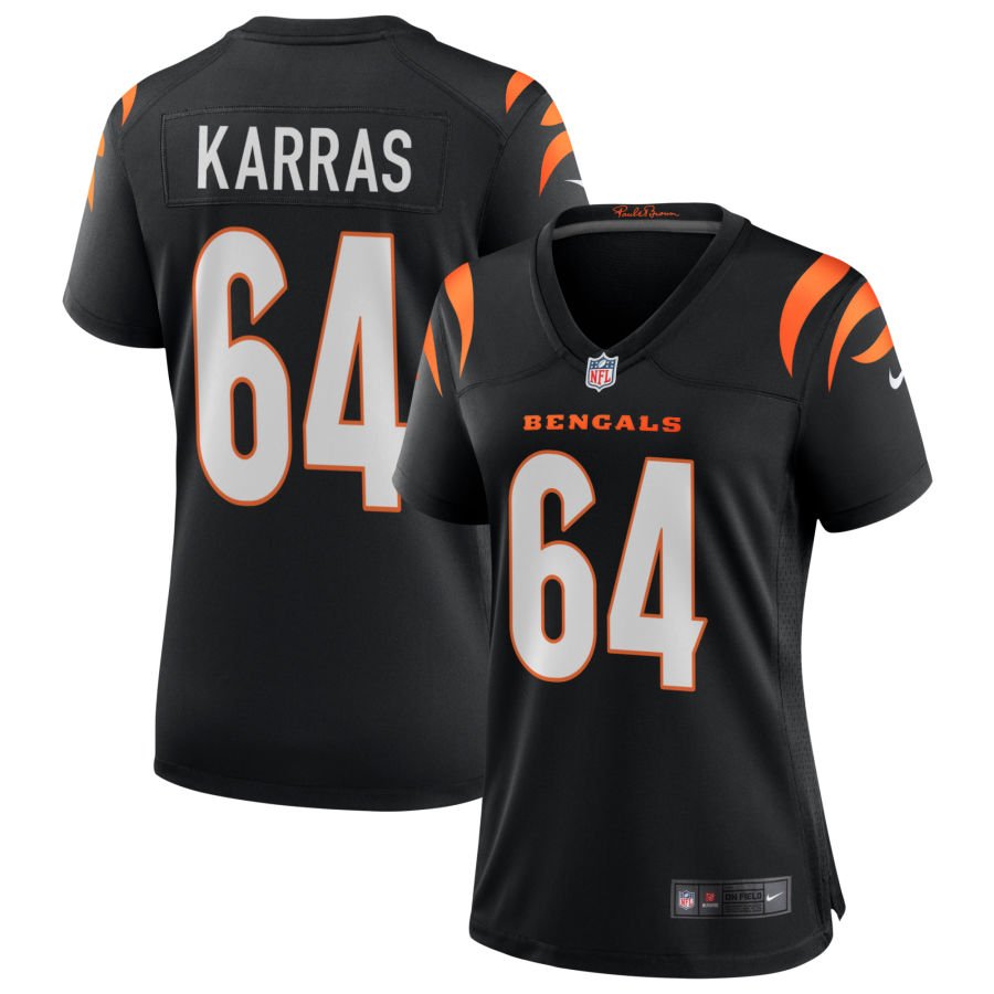 Ted Karras Women's Nike Black Cincinnati Bengals Game Custom Jersey