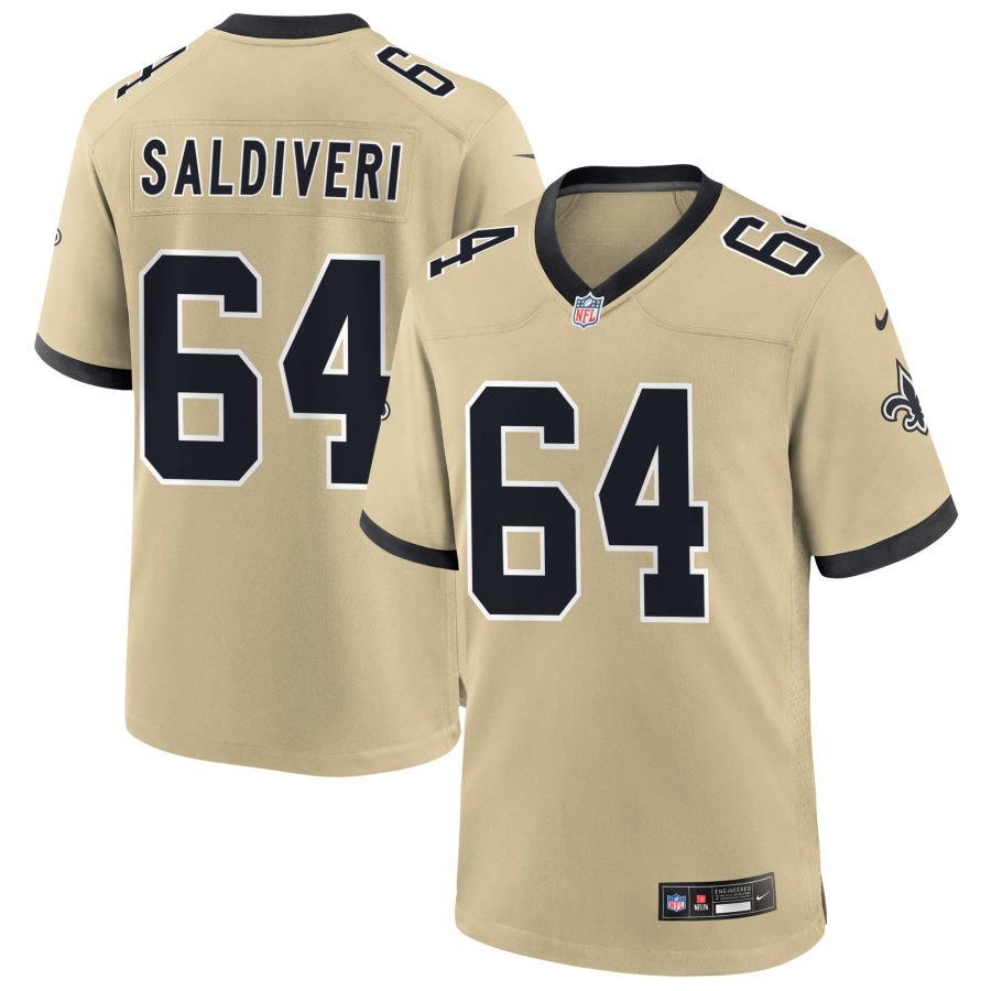 Nick Saldiveri Men's Nike  Gold New Orleans Saints Gameday Golds Alternate Custom Game Jersey