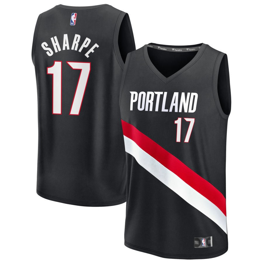 Shaedon Sharpe Men's Fanatics Black Portland Trail Blazers Fast Break Replica Custom Jersey - Icon Edition