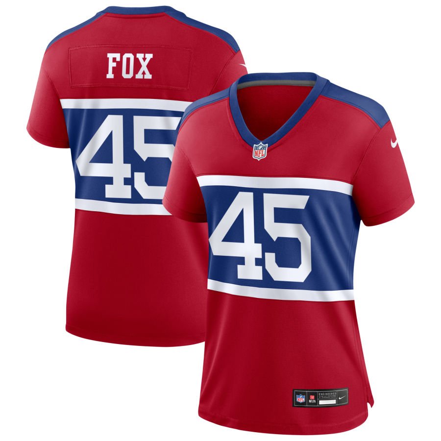 Tomon Fox Women's Nike  Century Red New York Giants Alternate Game Custom Jersey