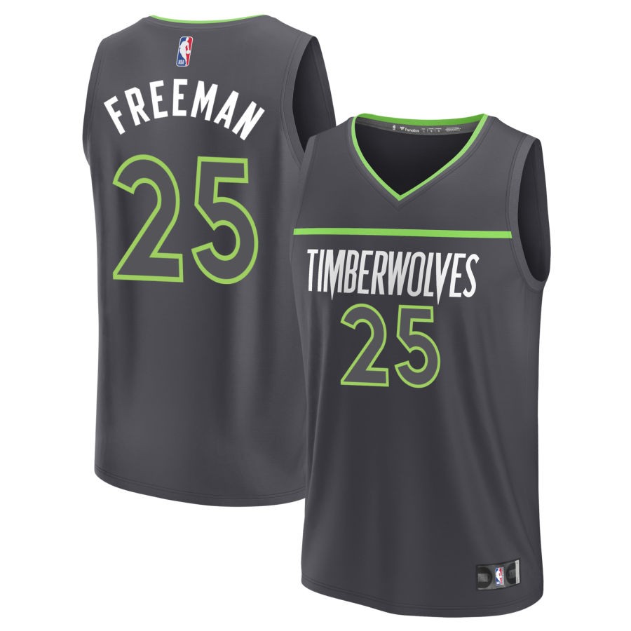 Enrique Freeman Youth Fanatics Black Minnesota Timberwolves Custom Fast Break Jersey - Statement Edition
