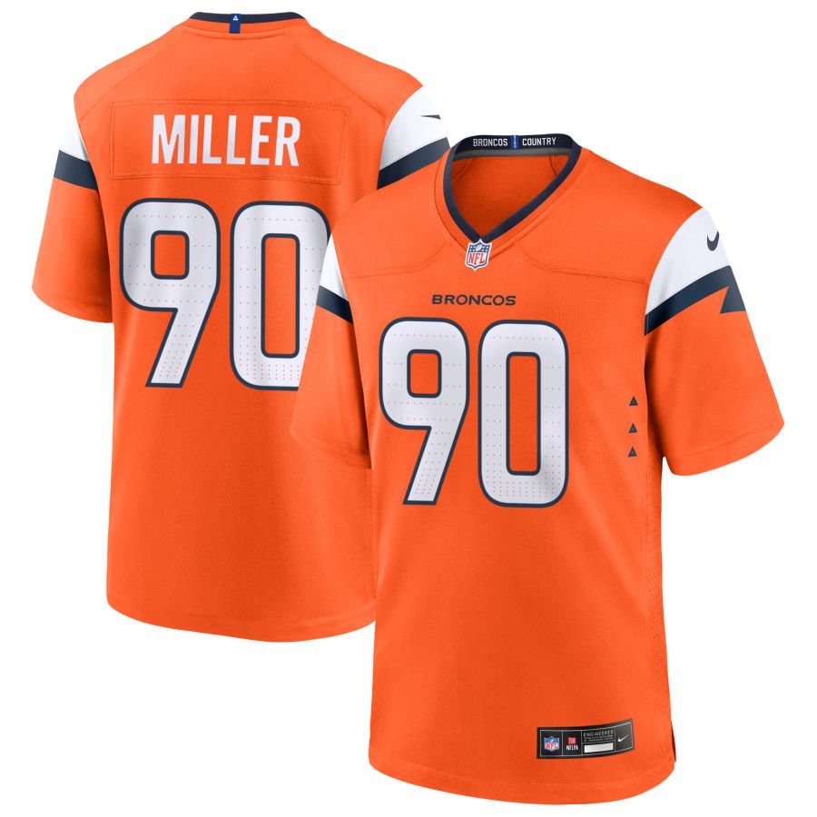 Cody Schrader Men's Nike Orange Denver Broncos Team Custom Game Jersey