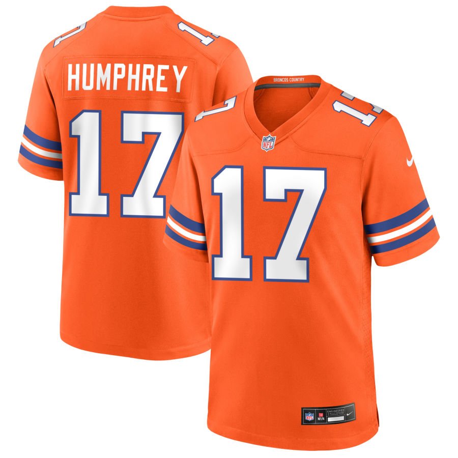 Lil'Jordan Humphrey Men's Nike Orange Denver Broncos Mile High Collection 1977 Throwback Custom Game Jersey