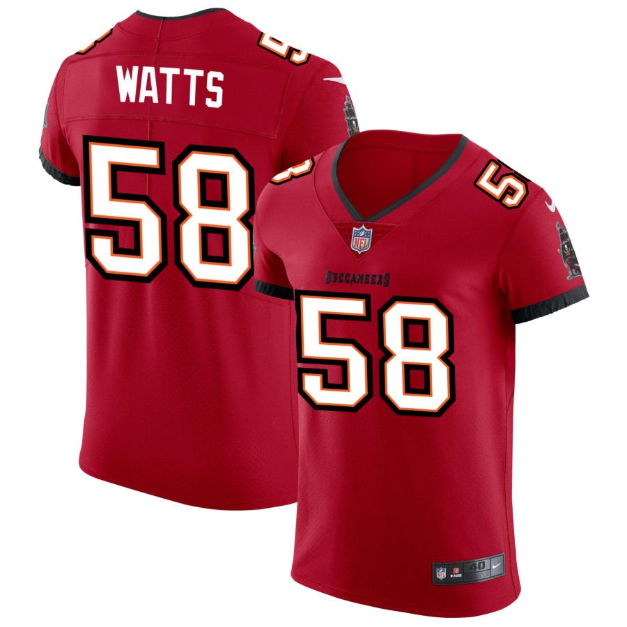 Markees Watts Men's Nike Red Tampa Bay Buccaneers Vapor Elite Custom Jersey