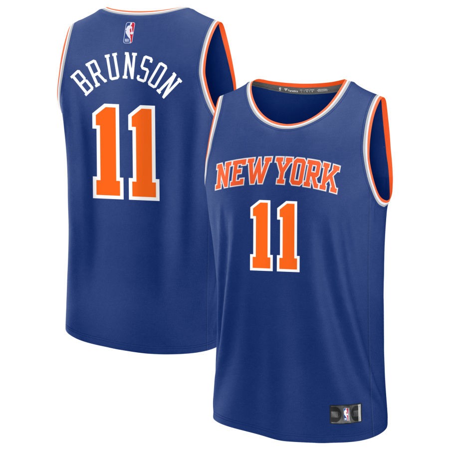 Jalen Brunson Youth Fanatics Blue New York Knicks Fast Break Custom Replica Jersey - Icon Edition
