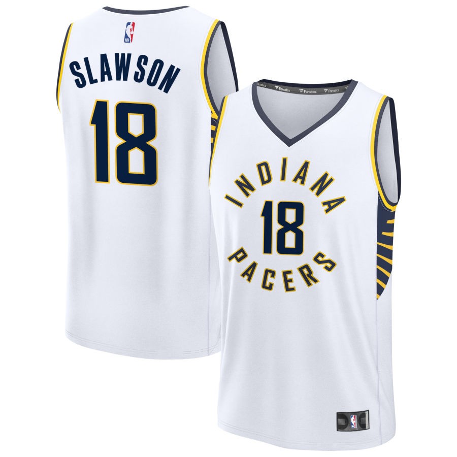 Jalen Slawson Men's Fanatics  White Indiana Pacers Fast Break Custom Jersey - Icon Edition