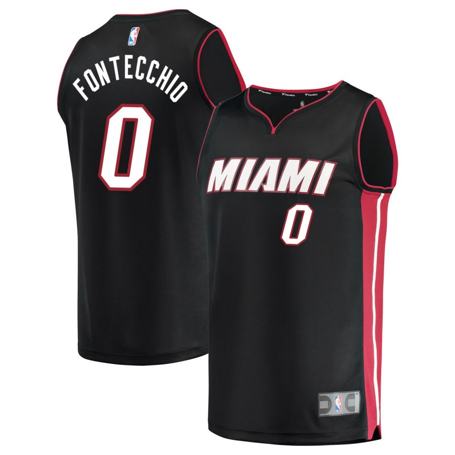 Simone Fontecchio Men's Fanatics Black Miami Heat Fast Break Custom Replica Jersey - Icon Edition