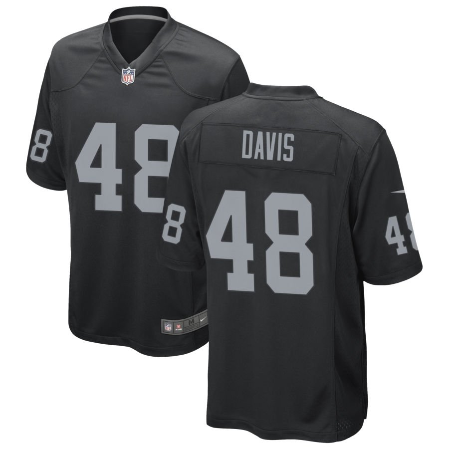 Jamin Davis Men's Nike Black Las Vegas Raiders Custom Game Jersey