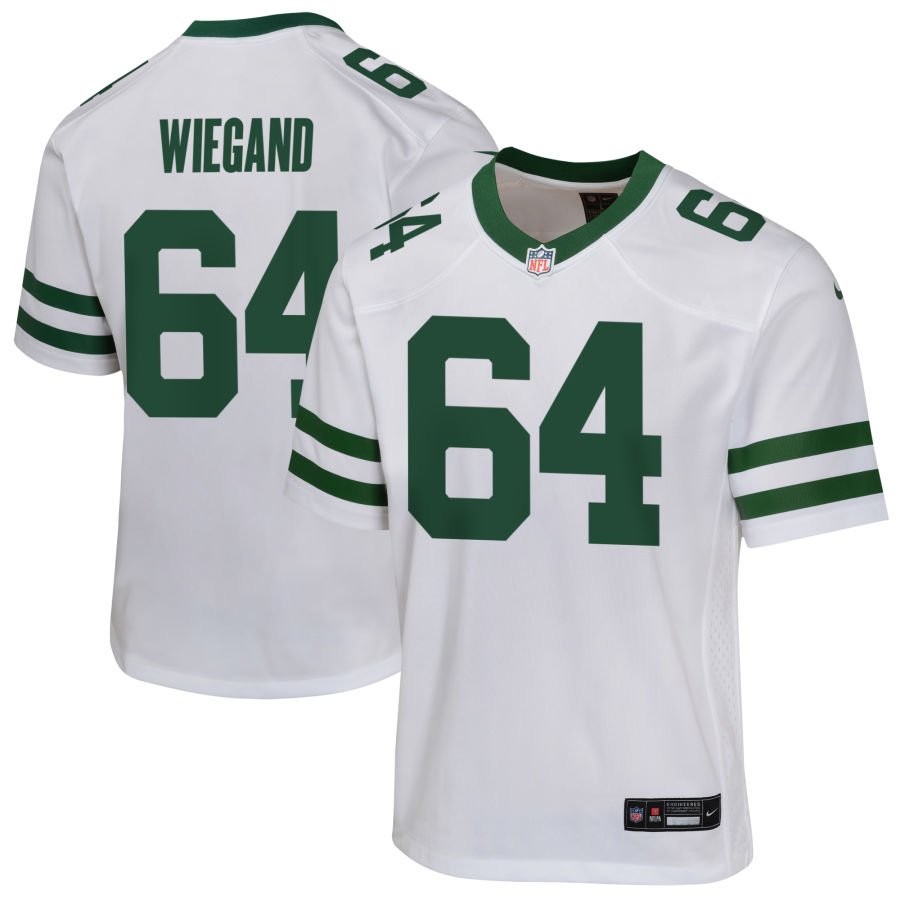 Leander Wiegand Youth Nike  Legacy White New York Jets Custom Game Jersey