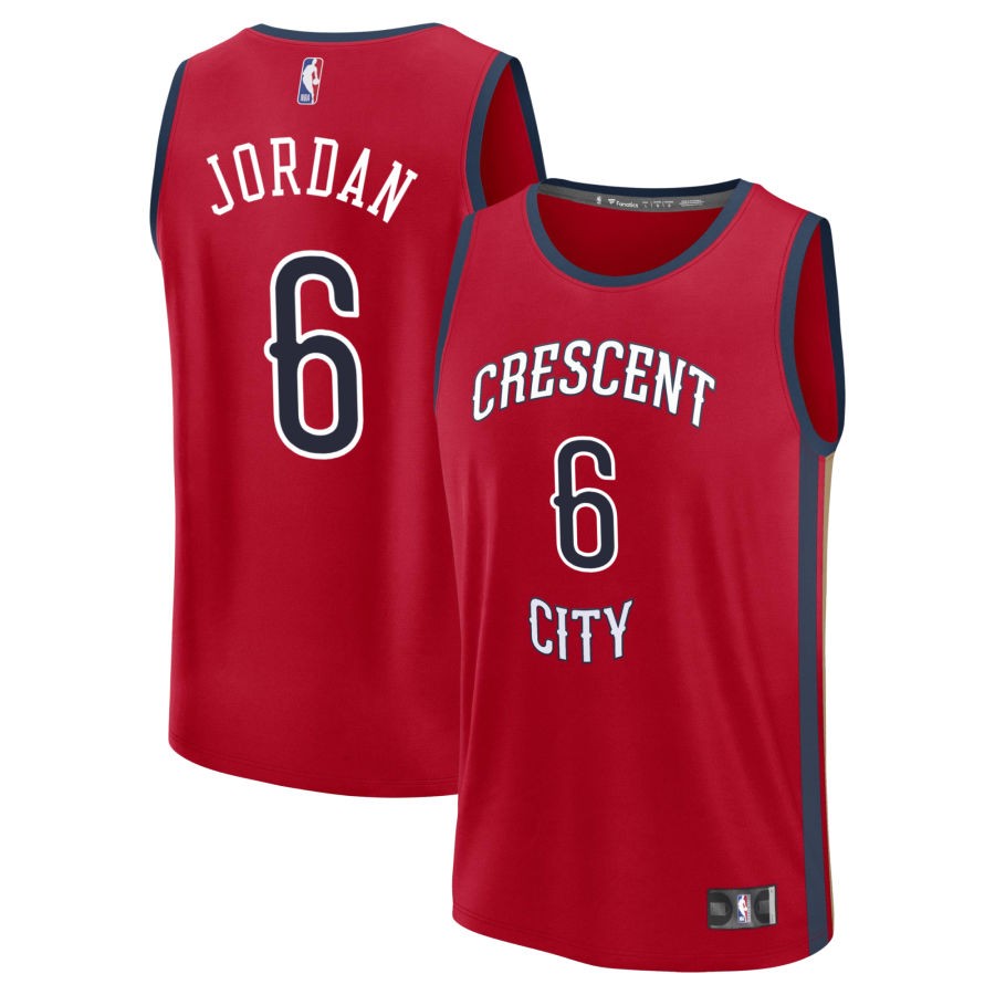 DeAndre Jordan Men's Fanatics Red New Orleans Pelicans Fast Break Custom Jersey - Statement Edition