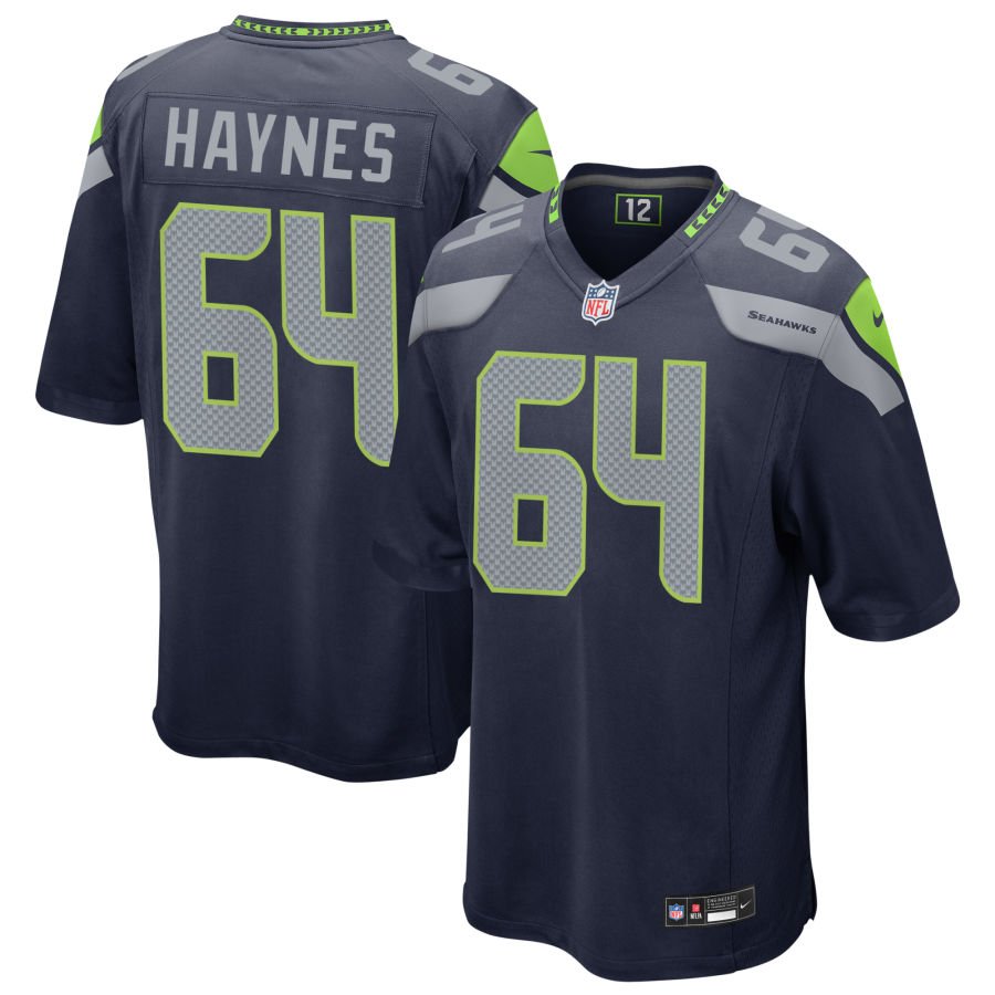Christian Haynes Men's Nike  College Navy Seattle Seahawks Custom Game Jersey