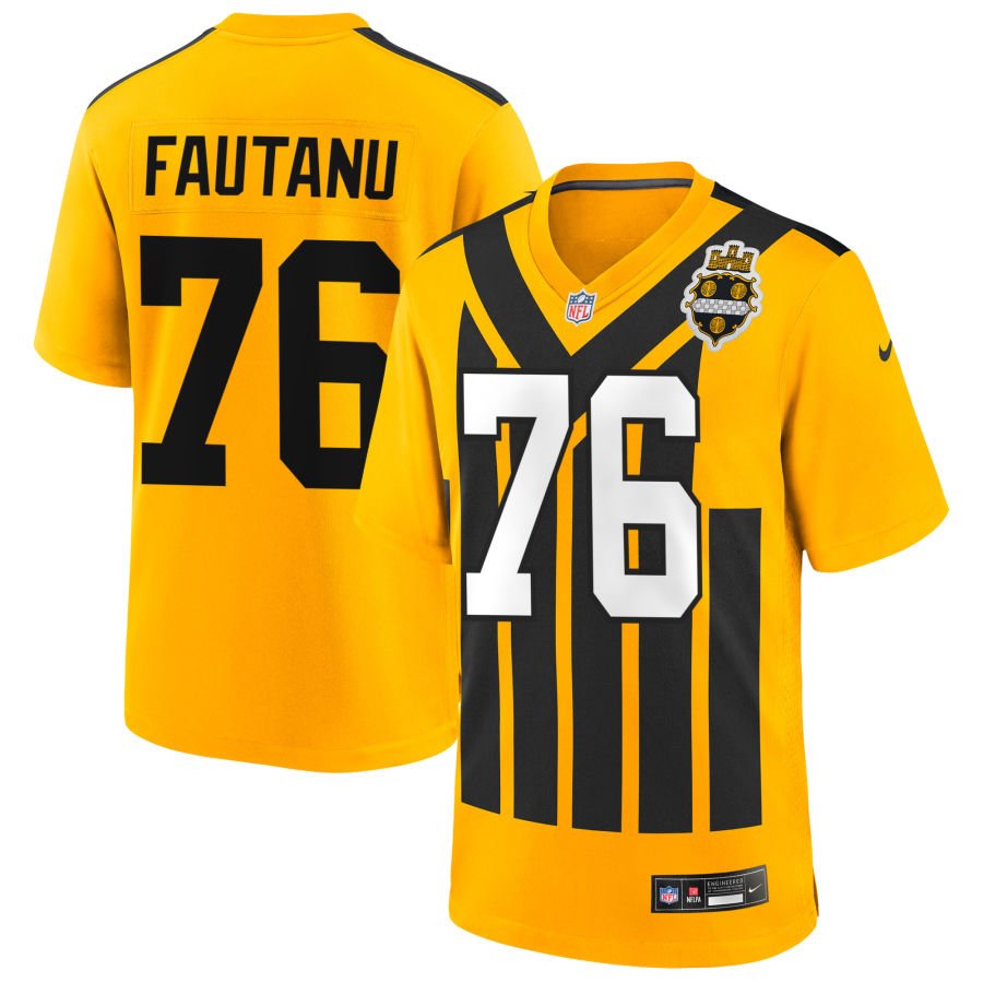 Troy Fautanu Men's Nike Gold Pittsburgh Steelers Alternate 1933 Throwback Game Custom Jersey