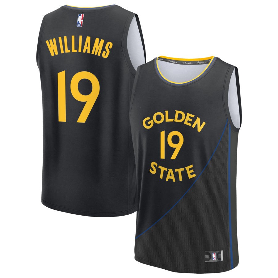 Nate Williams Youth Fanatics Black Golden State Warriors Fast Break Custom Replica Jersey - Statement Edition