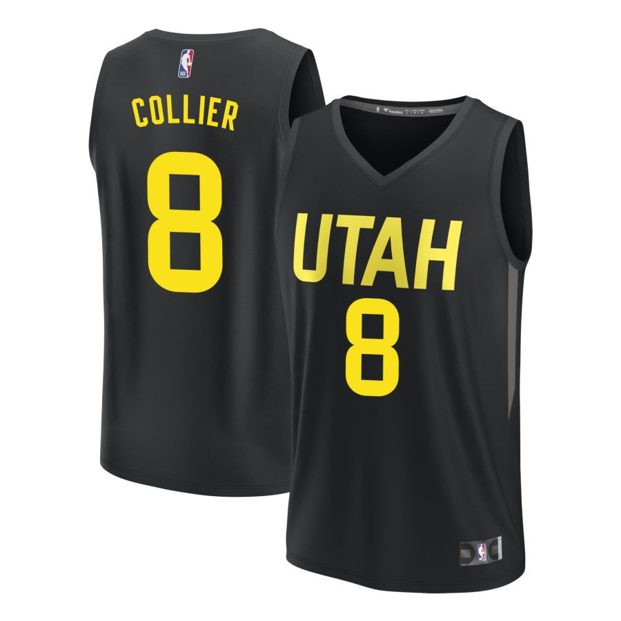 Isaiah Collier Youth Fanatics  Black Utah Jazz Fast Break Replica Custom Jersey - Statement Edition