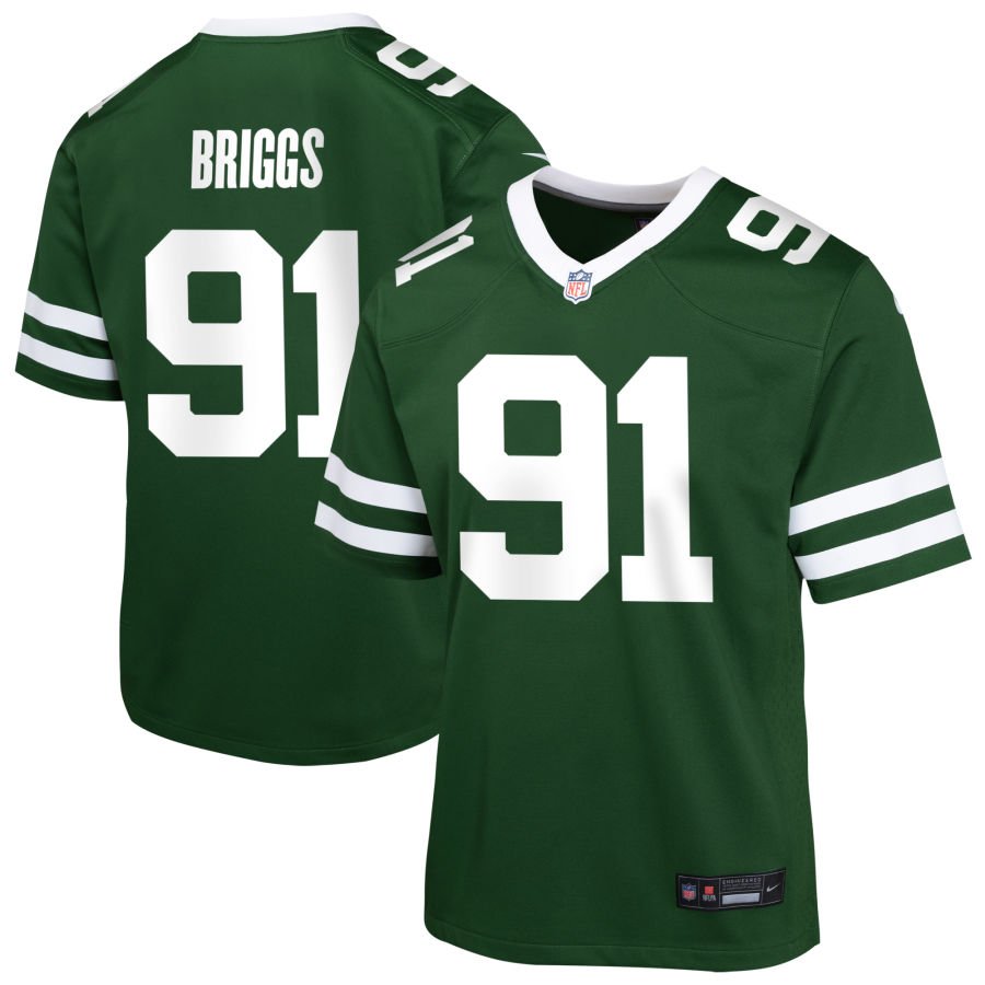 Jowon Briggs Youth Nike  Legacy Green New York Jets Custom Game Jersey