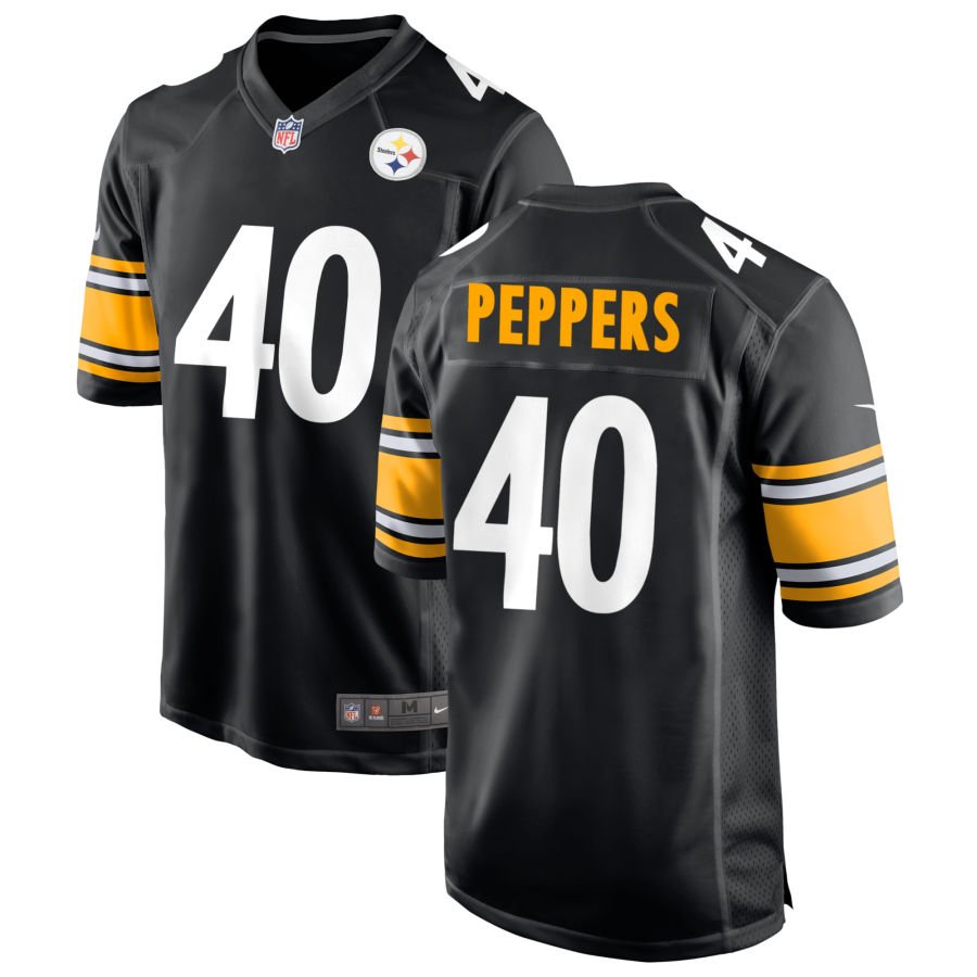 Jabrill Peppers Men's Nike Black Pittsburgh Steelers Custom Game Jersey