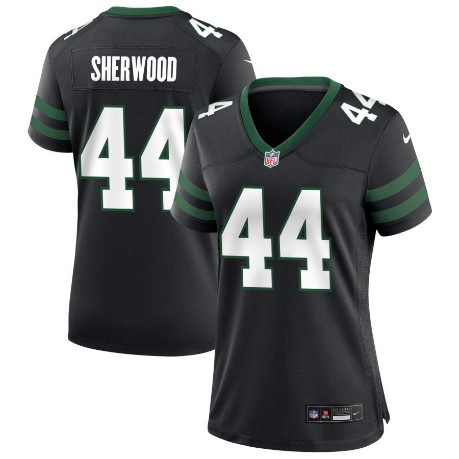 Jamien Sherwood Women's Nike  Legacy Black New York Jets Alternate Custom Game Jersey