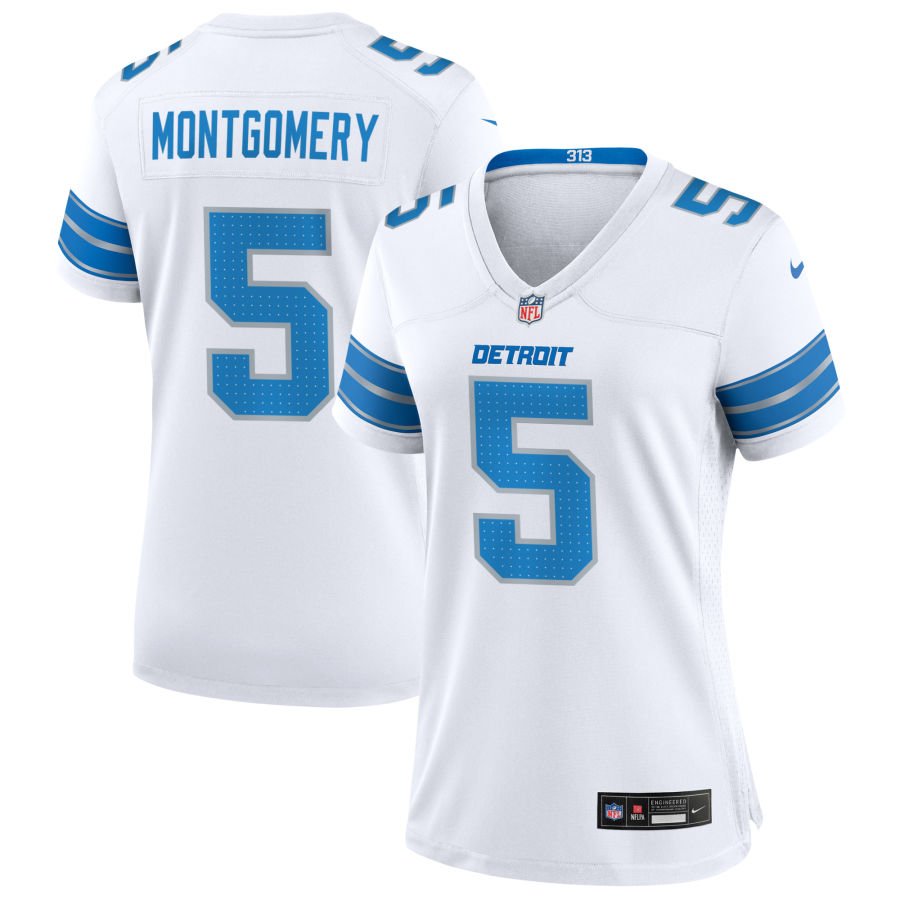David Montgomery Women's Nike White Detroit Lions Custom Game Jersey