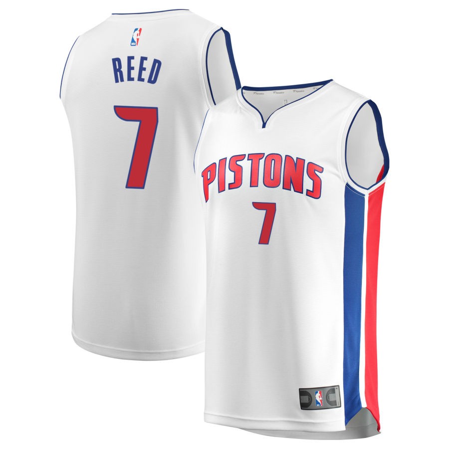 Paul Reed Men's Fanatics White Detroit Pistons Fast Break Custom Replica Jersey - Association Edition