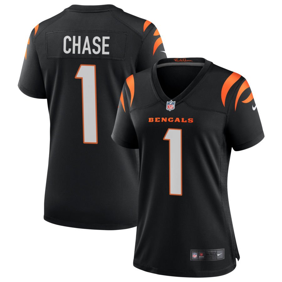 Ja'Marr Chase Women's Nike Black Cincinnati Bengals Game Custom Jersey
