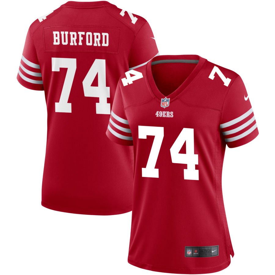 Spencer Burford Women's Nike Scarlet San Francisco 49ers Game Custom Jersey
