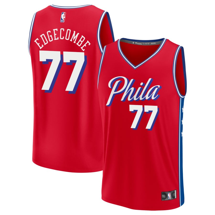 VJ Edgecombe Youth Fanatics  Red Philadelphia 76ers Fast Break Replica Custom Jersey - Statement Edition