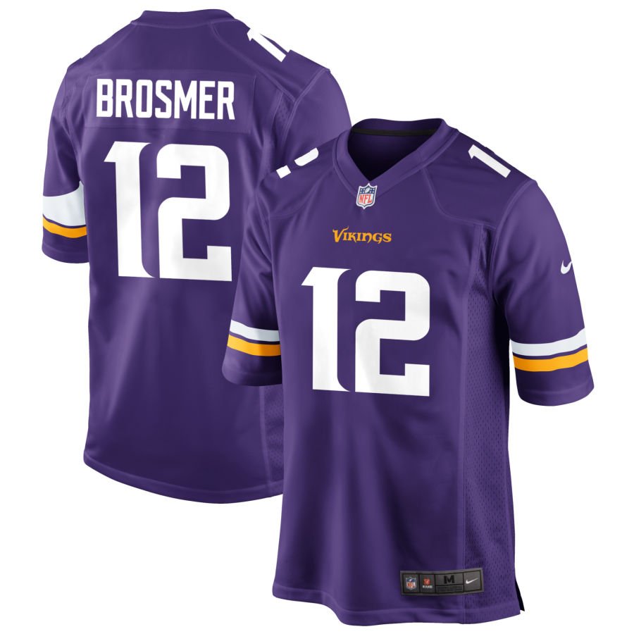 Max Brosmer Men's Nike Purple Minnesota Vikings Custom Game Jersey