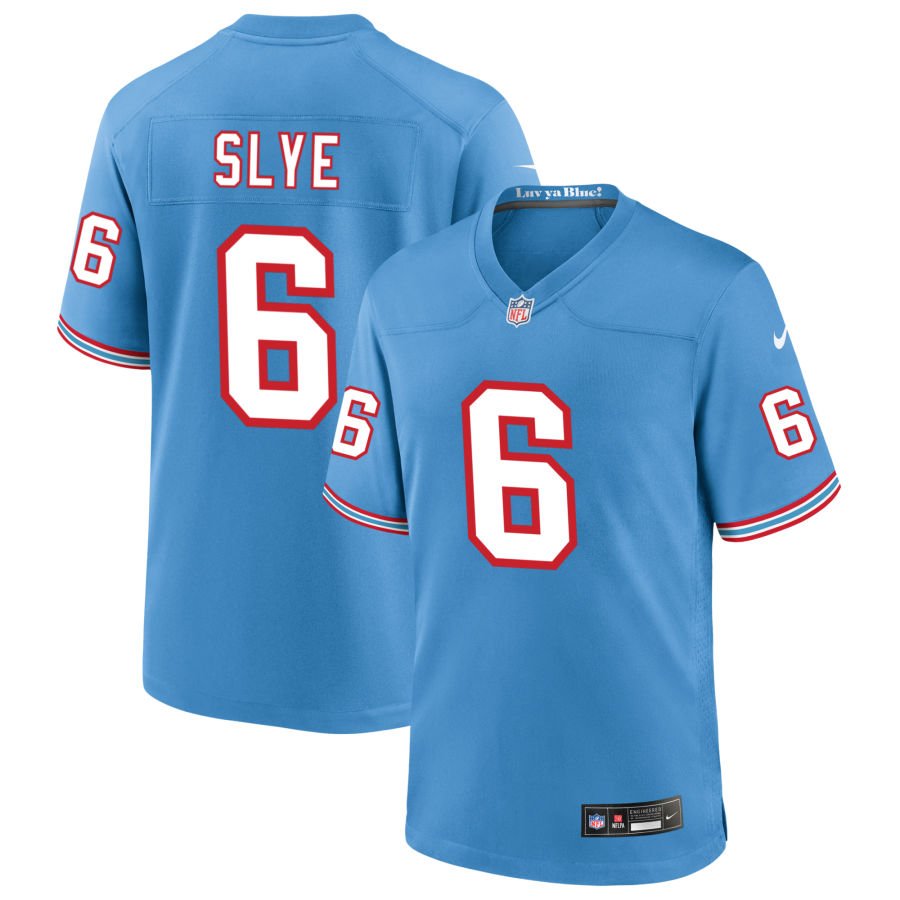 Joey Slye Men's Nike Light Blue Tennessee Titans Oilers Throwback Custom Game Jersey
