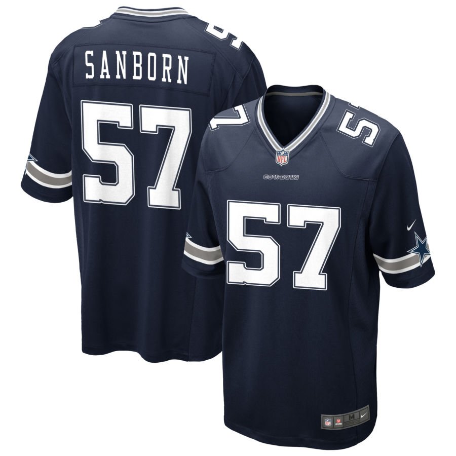 Jack Sanborn Men's Nike Navy Dallas Cowboys Custom Game Jersey
