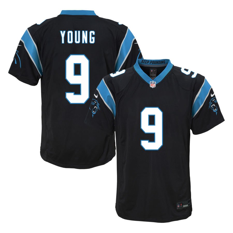 Bryce Young Youth Nike  Black Carolina Panthers Custom Game Jersey